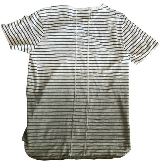 Square Zero White to Green Ombre Striped Pocket T-shirt LARGE Casual Summer - Picture 2 of 6